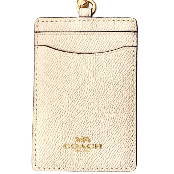COACH Id Lanyard Chalk Crossgrain Leather - Picture 5 of 12